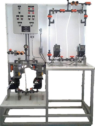 felt wash skid dual cleaner dosing system